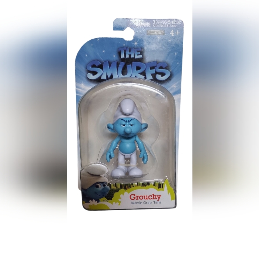 2011 Jakks Grouchy The Smurfs Movie Figure Toy Action Grab 'Ems Cake Topper